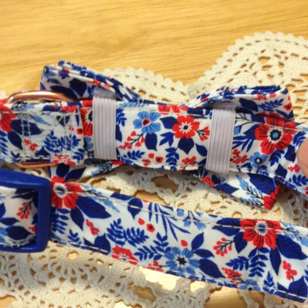 Dog Collar,  floral pattern, size Large, new item